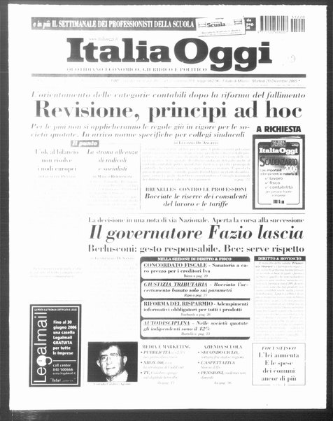 Italia oggi : quotidiano di economia finanza e politica